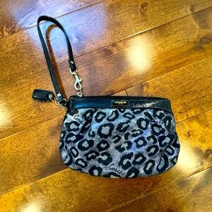 Sparkly leopard coach wristlet